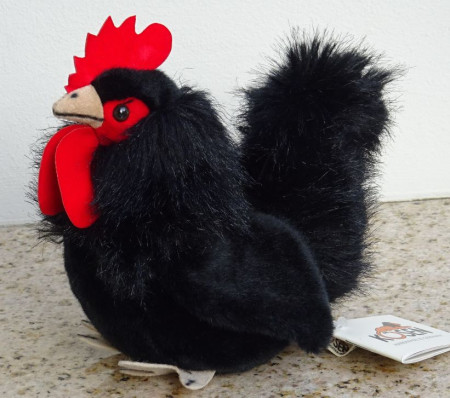 KOHOUTEK "BONIFÁC", luxusní hračka, anatomicky věrný ptáček, Kösener Spielzeug Manufaktur, Německo, katalogové číslo 7491